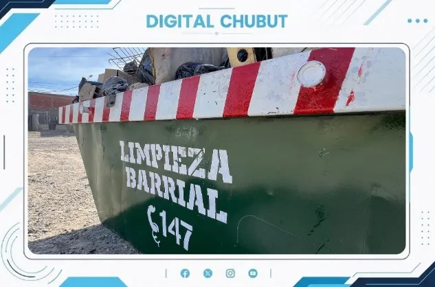 Contenedores de limpieza en la vía pública de Puerto Madryn