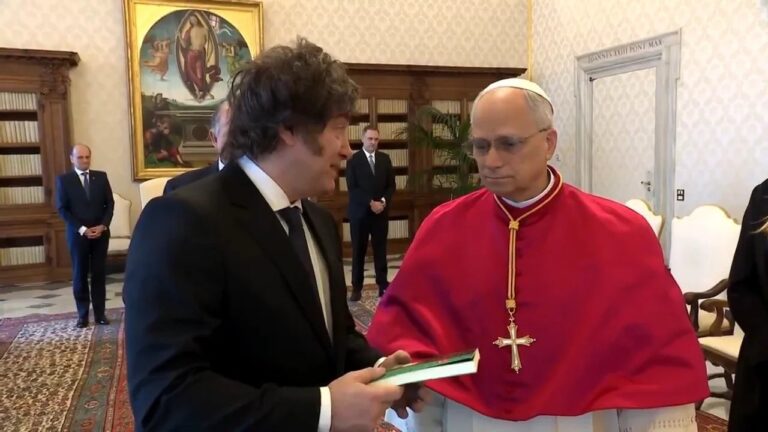 El papa León XIV y el presidente Javier Milei