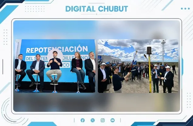 Autoridades durante la inauguración de la Planta Compresora Holdich en Comodoro Rivadavia