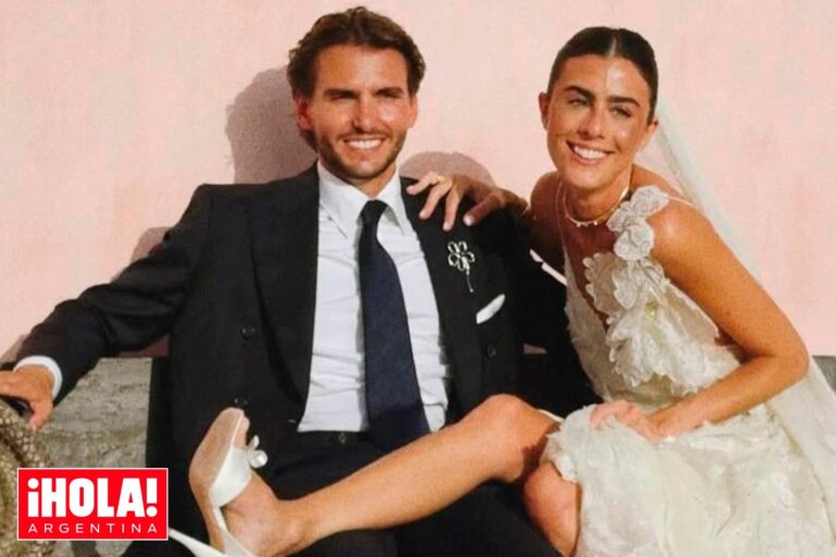Vicky Montanari y Miguel Segade Correia durante su boda en Comporta, Portugal